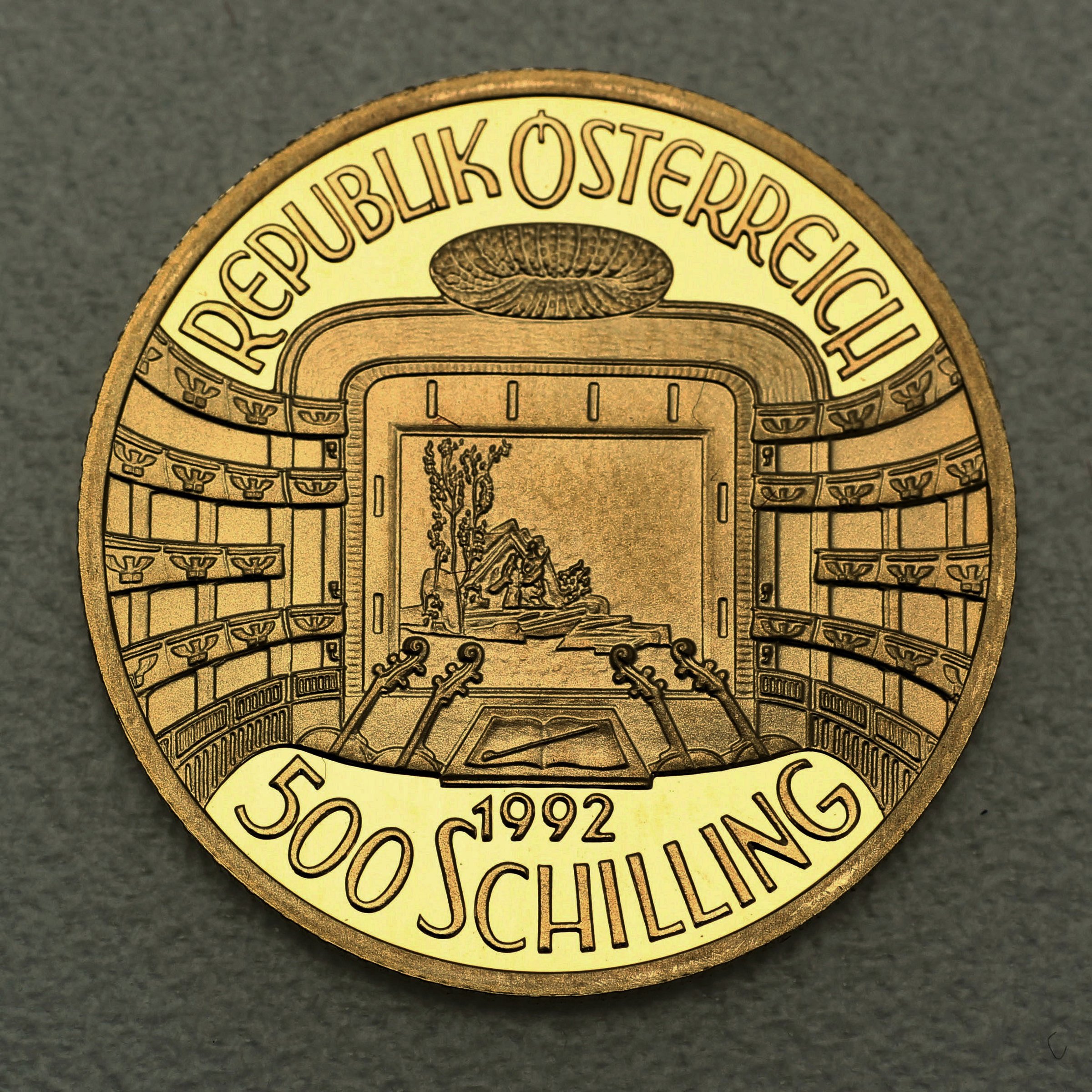 Goldmünze 500 Schilling "Staatsoper" 1992 (PP) 150 Jahre Wiener Philharmoniker (Österreich) - Hauptansicht