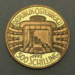 Goldmünze 500 Schilling "Staatsoper" 1992 (PP) 150 Jahre Wiener Philharmoniker (Österreich) - Hauptansicht