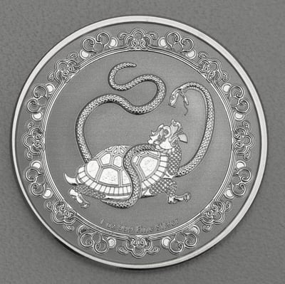 Silbermünze 1oz "Black Turtle" 2021 Celestial Animals (Niue) - Miniaturansicht 1