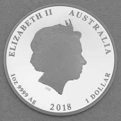 Silbermünze 1oz "Hund" 2018 (PP) Lunar II – Year of the Dog (Australien) - Miniaturansicht 2