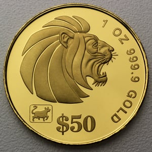 Goldmünze 1oz "Lion" verschiedene Jahrgänge (Singapur) - Hauptansicht