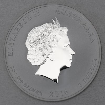 Silbermünze 1oz "Pferd" 2014 (koloriert) Lunar II – Year of the Horse (Australien) - Miniaturansicht 2