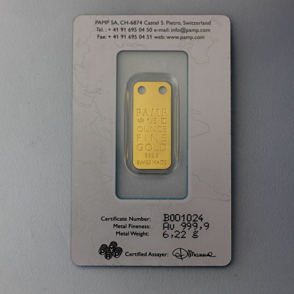 Gold-Schmuckbarren 1/5oz "Dolphin/Delfin" PAMP - Detailansicht 3
