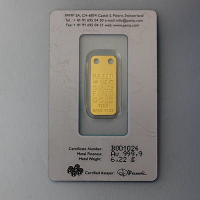 Gold-Schmuckbarren 1/5oz "Dolphin/Delfin" PAMP - Miniaturansicht 4