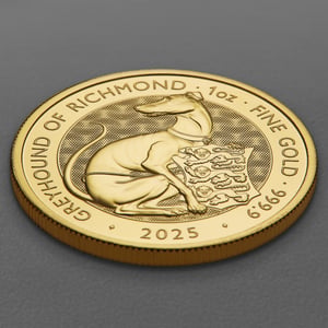Goldmünze 1oz "Greyhound of Richmond" 2025 Royal Tudor Beasts (Großbritannien) - Miniaturansicht 3