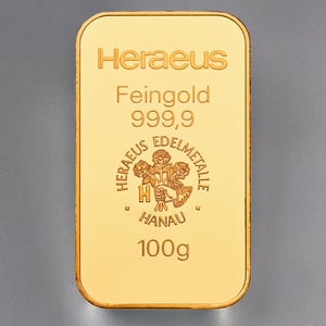 Goldbarren 100g HERAEUS Resale - Hauptansicht