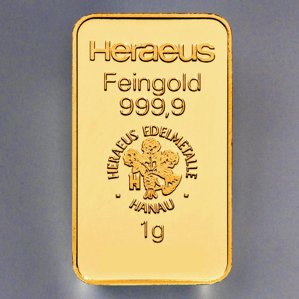 Goldbarren 1g HERAEUS Resale - Hauptansicht
