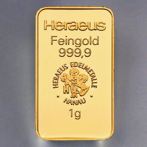 Goldbarren 1g HERAEUS Resale - Hauptansicht