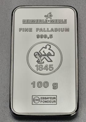 Palladiumbarren 100g Heimerle+Meule - Miniaturansicht 2
