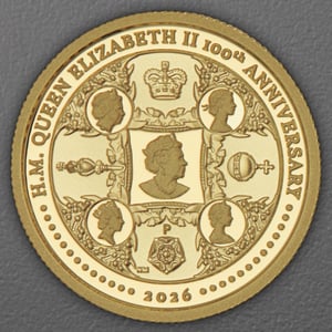 Goldmünze 1/4oz "H.M. Queen Elizabeth II 100th Anniversary" 2026 (PP) (Australien) - Hauptansicht
