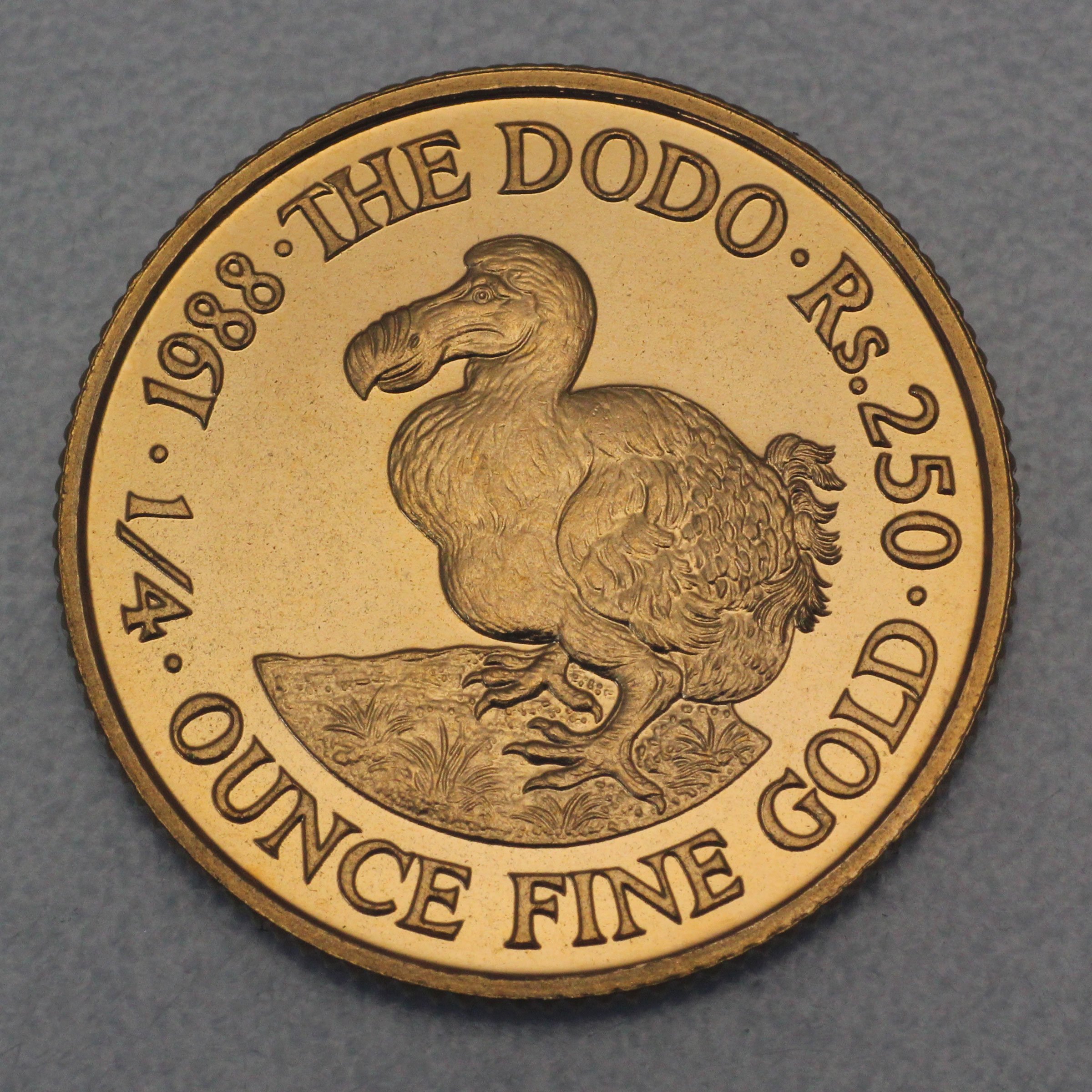 Goldmünze 250 Rupees "Dodo" 1988 (Mauritius) - Hauptansicht
