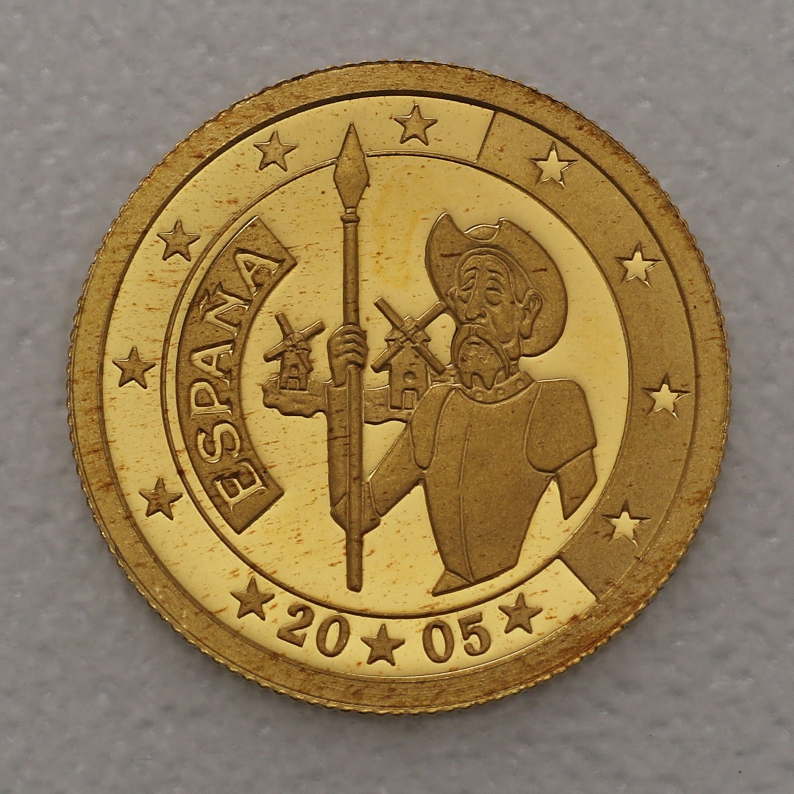 Goldmünze 1/25oz "Espana" 2005 Don Quijote (Liberia) - Hauptansicht