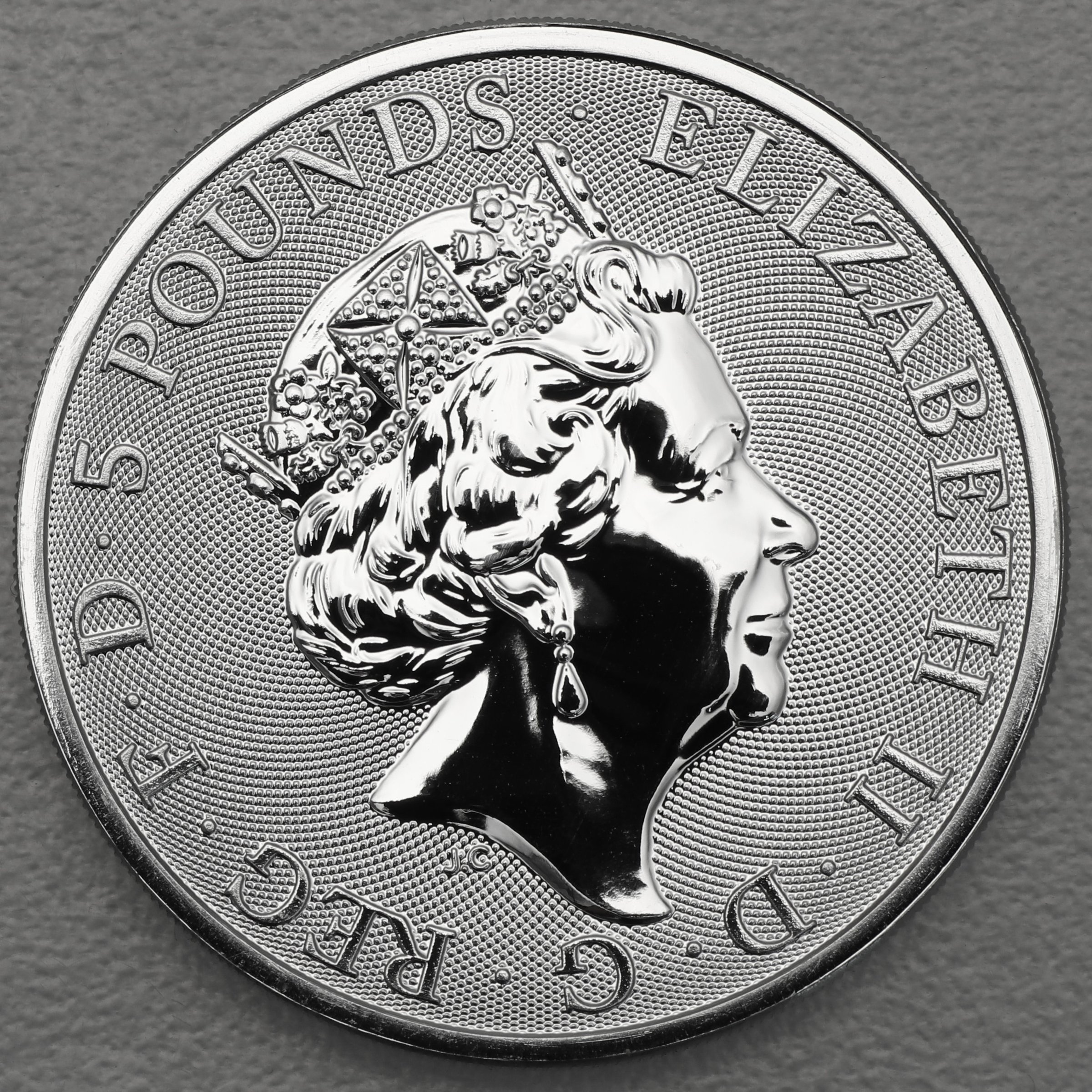 Silbermünze 2oz "White Greyhound of Richmond" 2021 The Queen s Beasts (Großbritannien) - Detailansicht 1