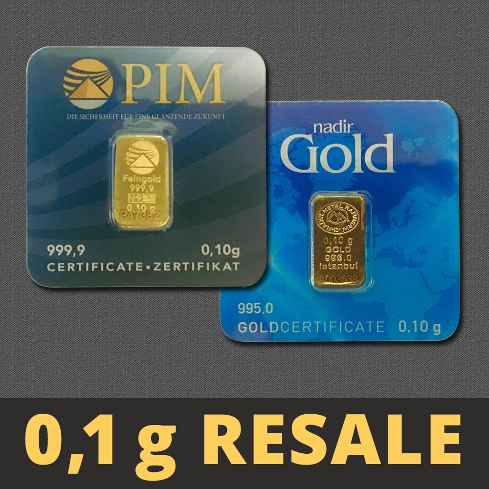 Goldbarren 0,1g "Resale" (div. Hersteller) - Detailansicht 1
