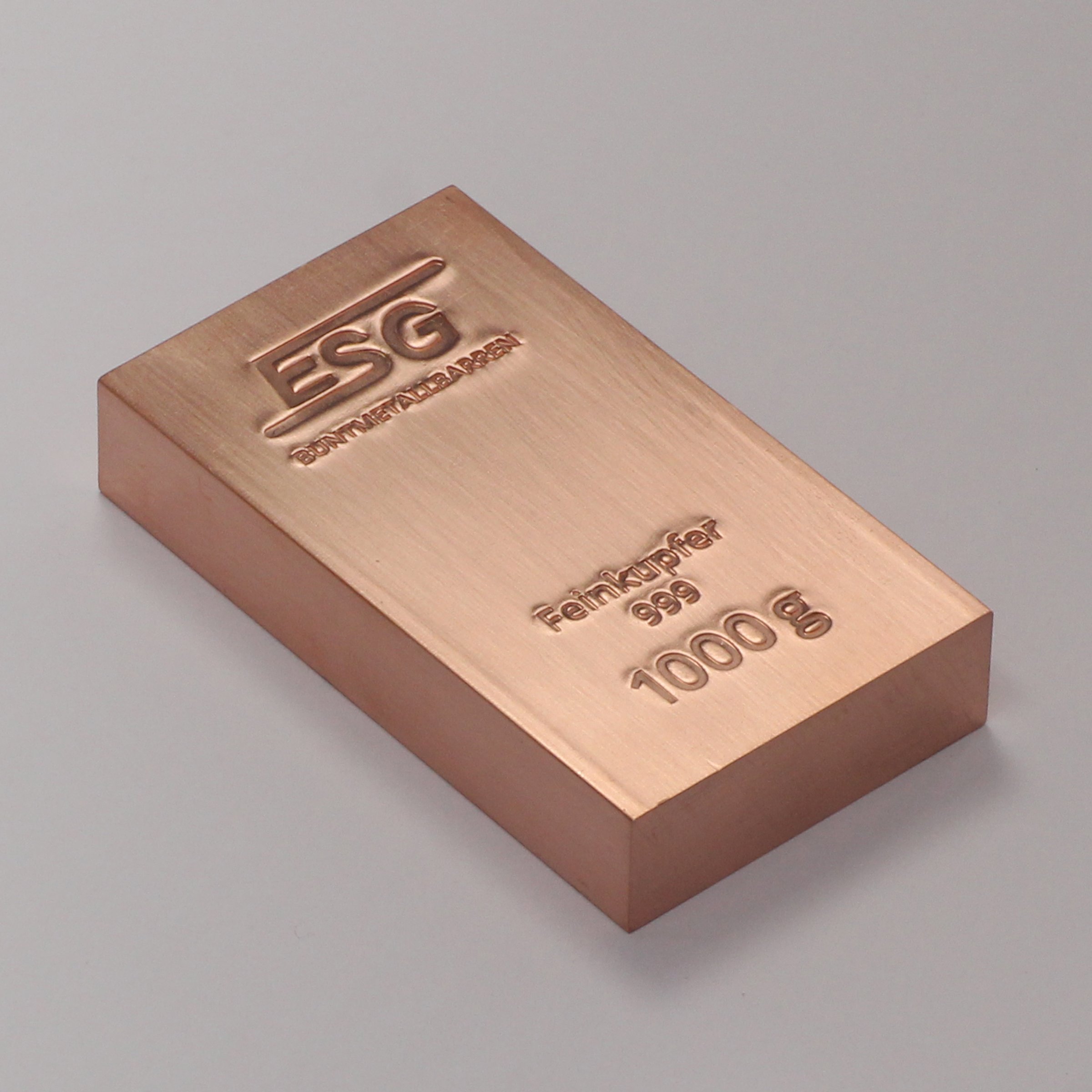 Kupferbarren 1kg ESG Buntmetallbarren (999,5 Cu) - Hauptansicht