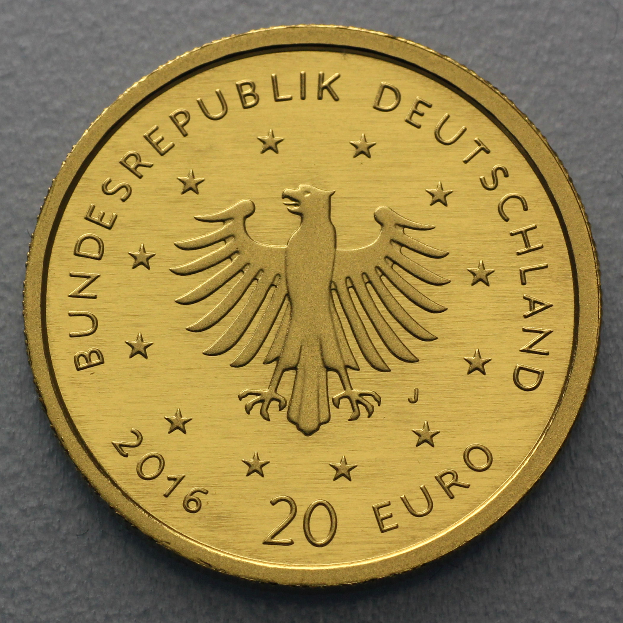 Goldmünze 20 Euro "Nachtigall" 2016 Heimische Vögel (Deutschland) - Detailansicht 1