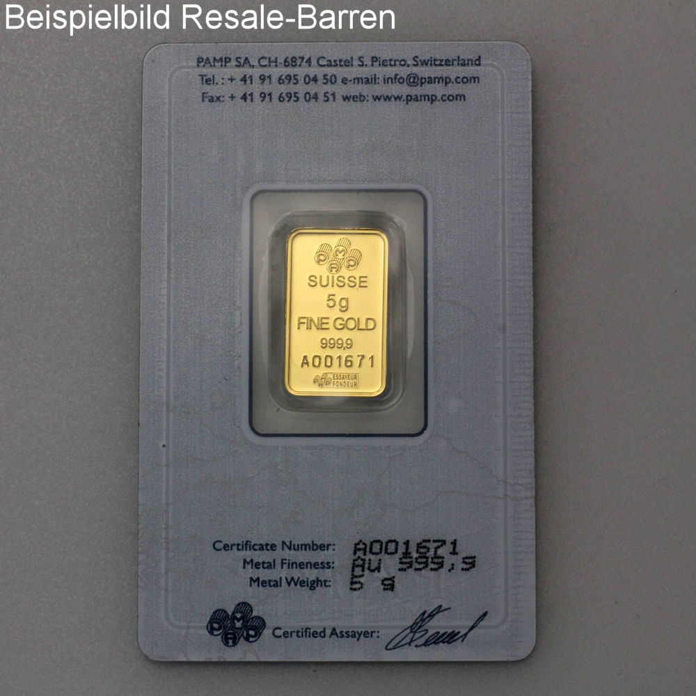 Goldbarren 5g "Resale" (div. Hersteller) - Detailansicht 3
