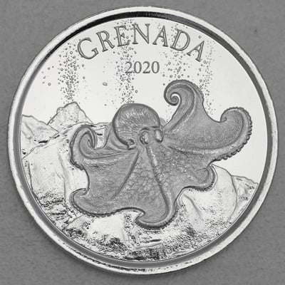 Silbermünze 1oz "Octopus" 2020 Eastern Caribbean 8 (Grenada) - Miniaturansicht 1