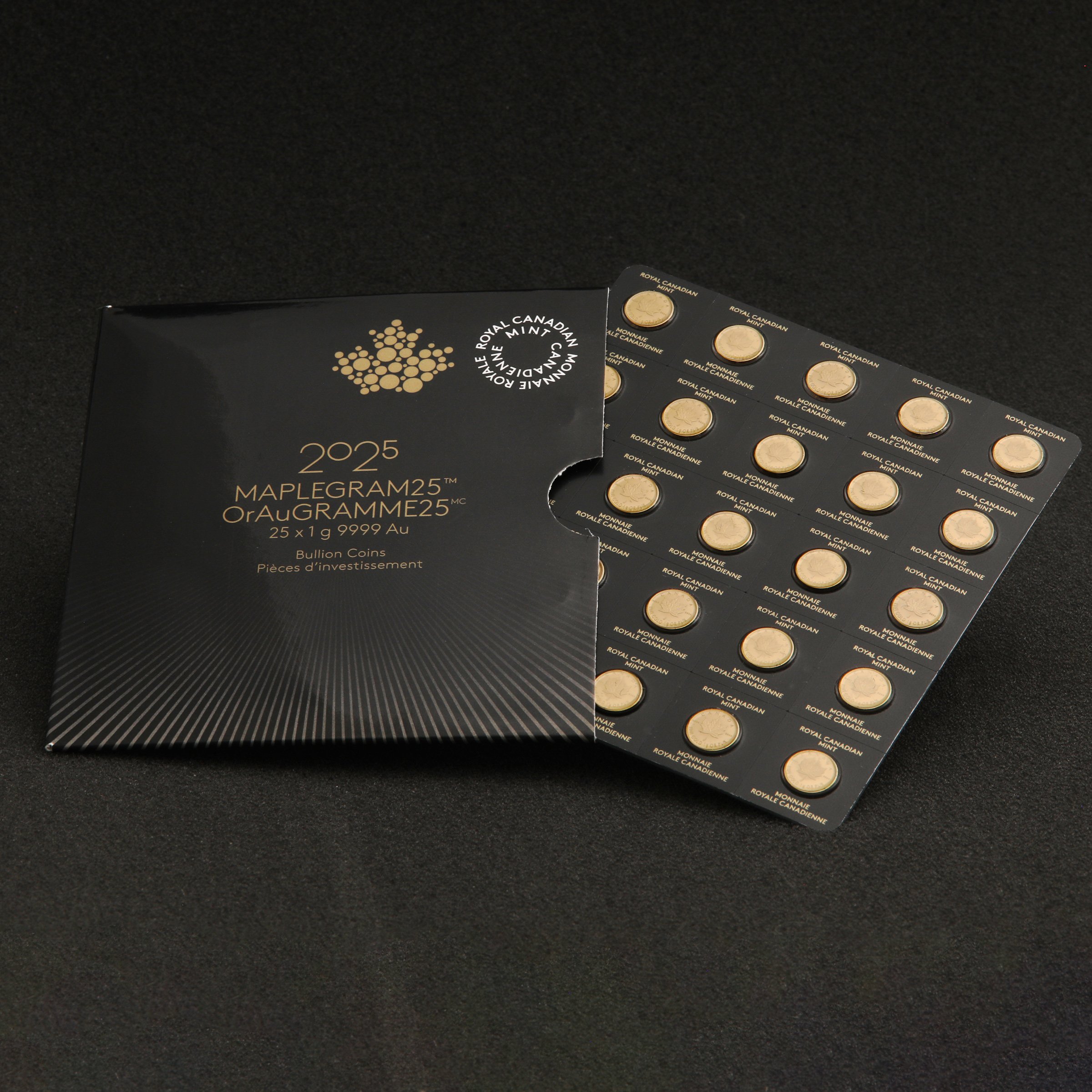 Goldmünzen 25 x 1g "Maple Leaf" aktueller Jahrgang Set 25-teilig Maplegram25™ (Kanada) - Detailansicht 6