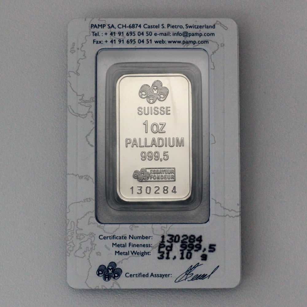 Palladiumbarren PAMP 1oz "Fortuna" (99,9% Pd) - Detailansicht 1