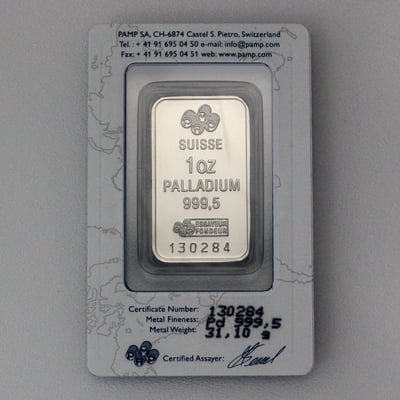 Palladiumbarren PAMP 1oz "Fortuna" (99,9% Pd) - Miniaturansicht 2