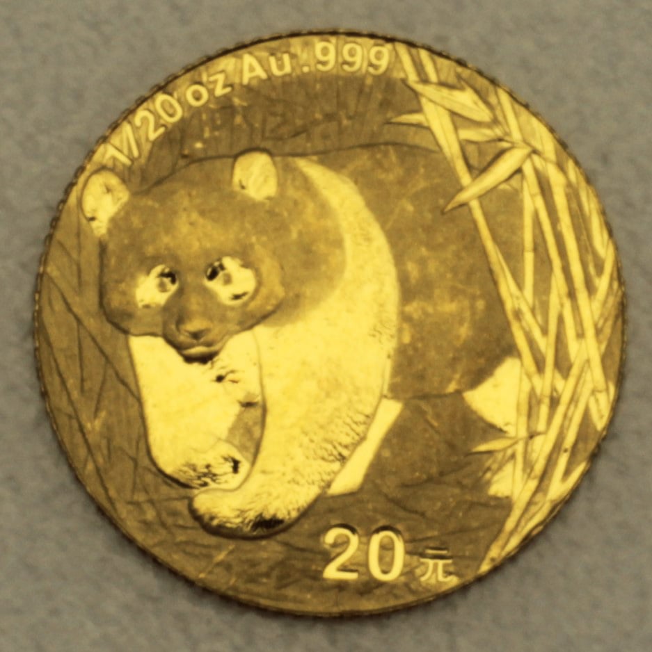 Goldmünze 1/20oz "Panda" 2001 (China) - Hauptansicht