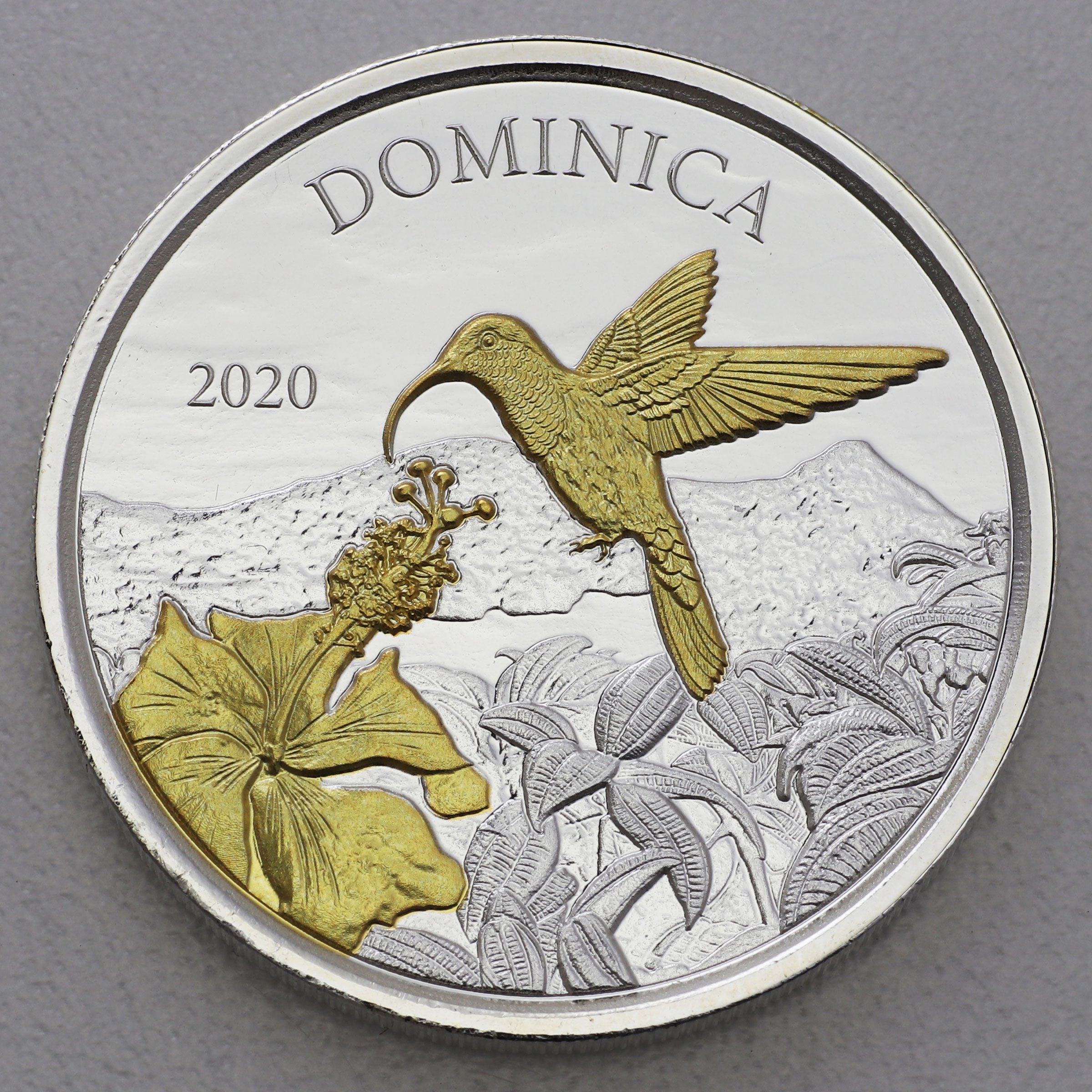Silbermünze 1oz "Hummingbird" 2020 (vergoldet) Eastern Caribbean 8 (Dominica) - Hauptansicht