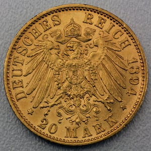 Goldmünze 20 Mark "Albert" (Sachsen) - Miniaturansicht 2