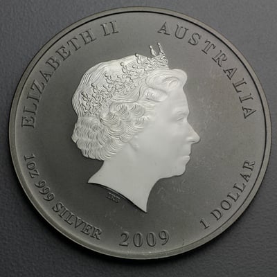 Silbermünze 1oz "Ochse" 2009 Lunar II – Year of the Ox (Australien) - Miniaturansicht 2