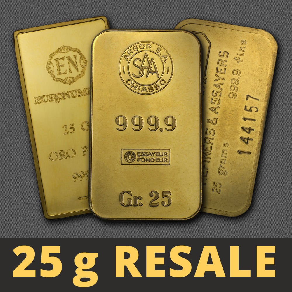 Goldbarren 25g "Resale" (div. Hersteller) - Hauptansicht