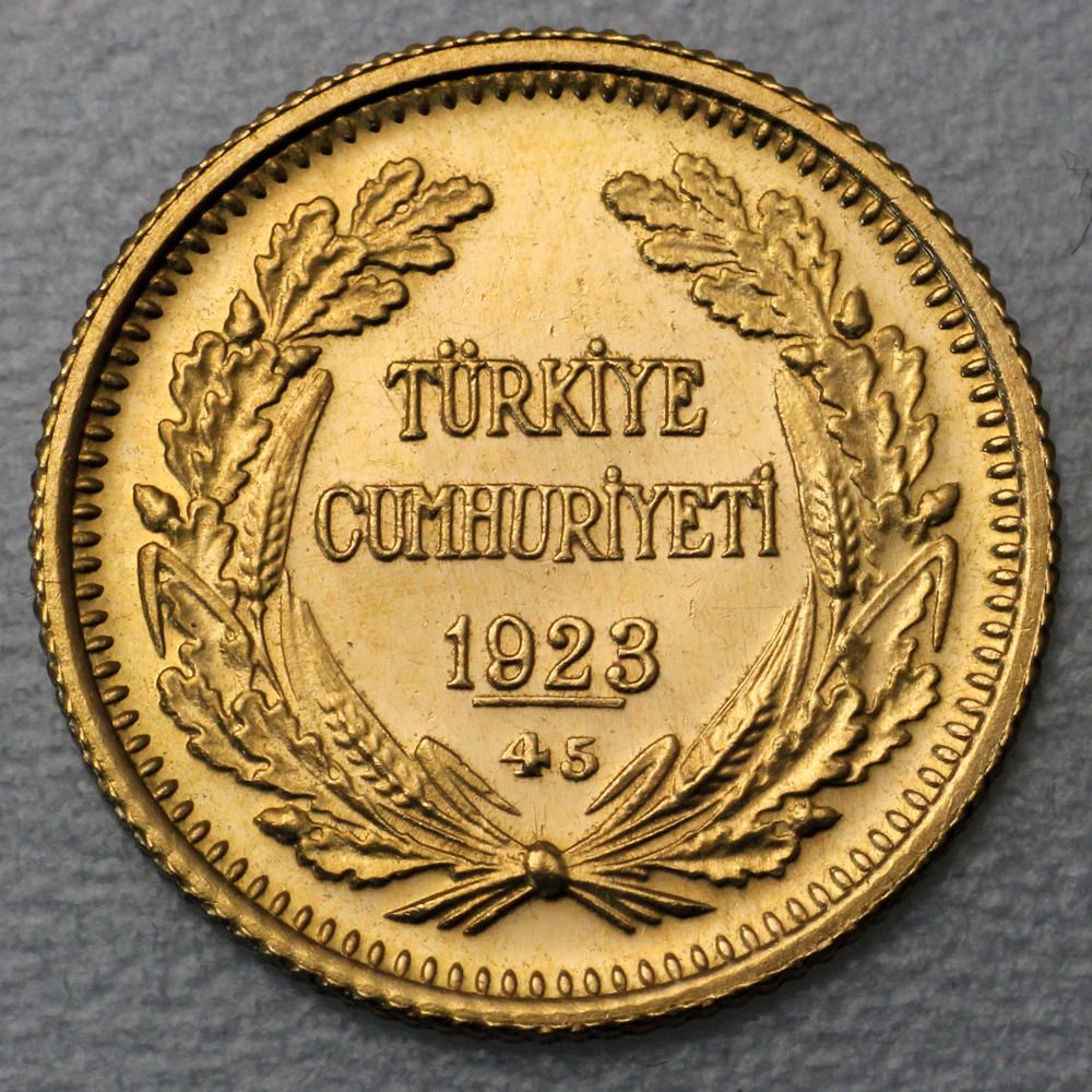 Goldmünze 50 Piaster "Atatürk/Inonu" (Türkei) - Detailansicht 1