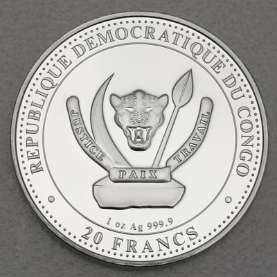 Silbermünze 1oz "Titanoboa" 2023 Prehistoric Life (Kongo) - Miniaturansicht 2