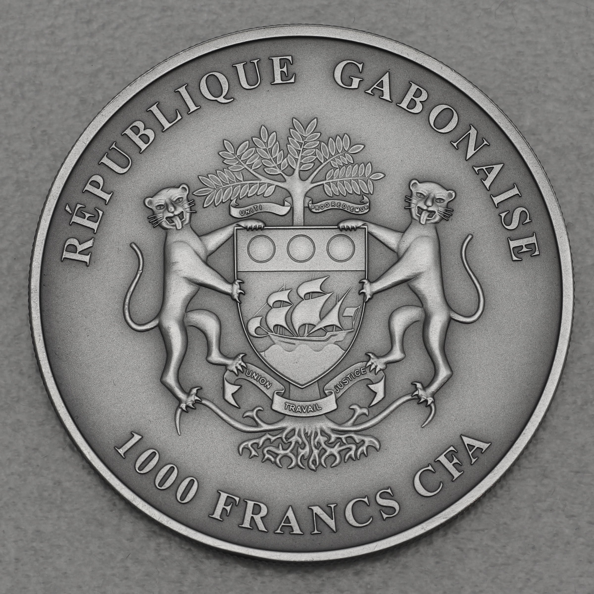 Silbermünze 1oz "Löwe" 2013 (AF) Africa Silver Ounce 19% (Gabun) - Detailansicht 1