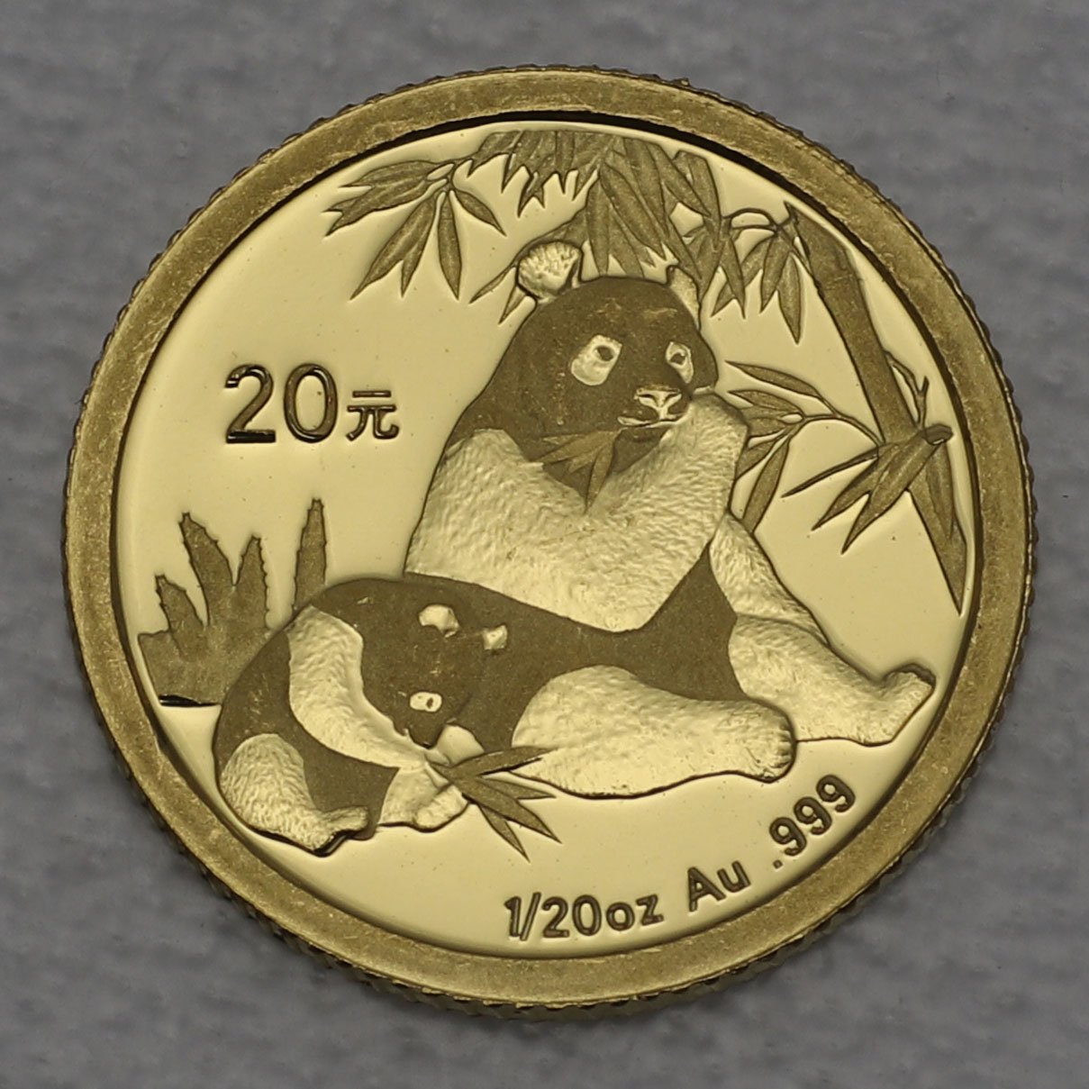 Goldmünze 1/20oz "Panda" 2007 (China) - Hauptansicht