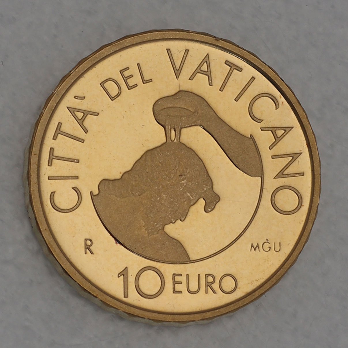 Goldmünze "10 Euro - 2014" Die Taufe (Vatikanstadt) - Hauptansicht