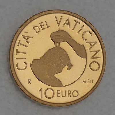 Goldmünze "10 Euro - 2014" Die Taufe (Vatikanstadt) - Hauptansicht