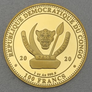 Goldmünze 1oz "Wal" 2020 World s Wildlife (Kongo) - Miniaturansicht 2