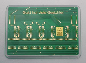 Goldbarren 1g "Leiterplatte/Platine" (Motivbox) - Hauptansicht