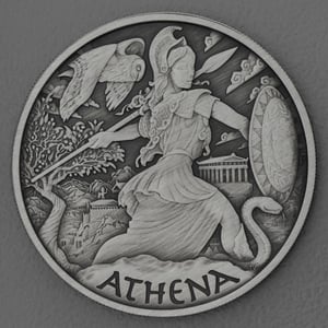 Silbermünze 1oz "Athena" 2022 (AF) Gods of Olympus diff. (Tuvalu) - Hauptansicht