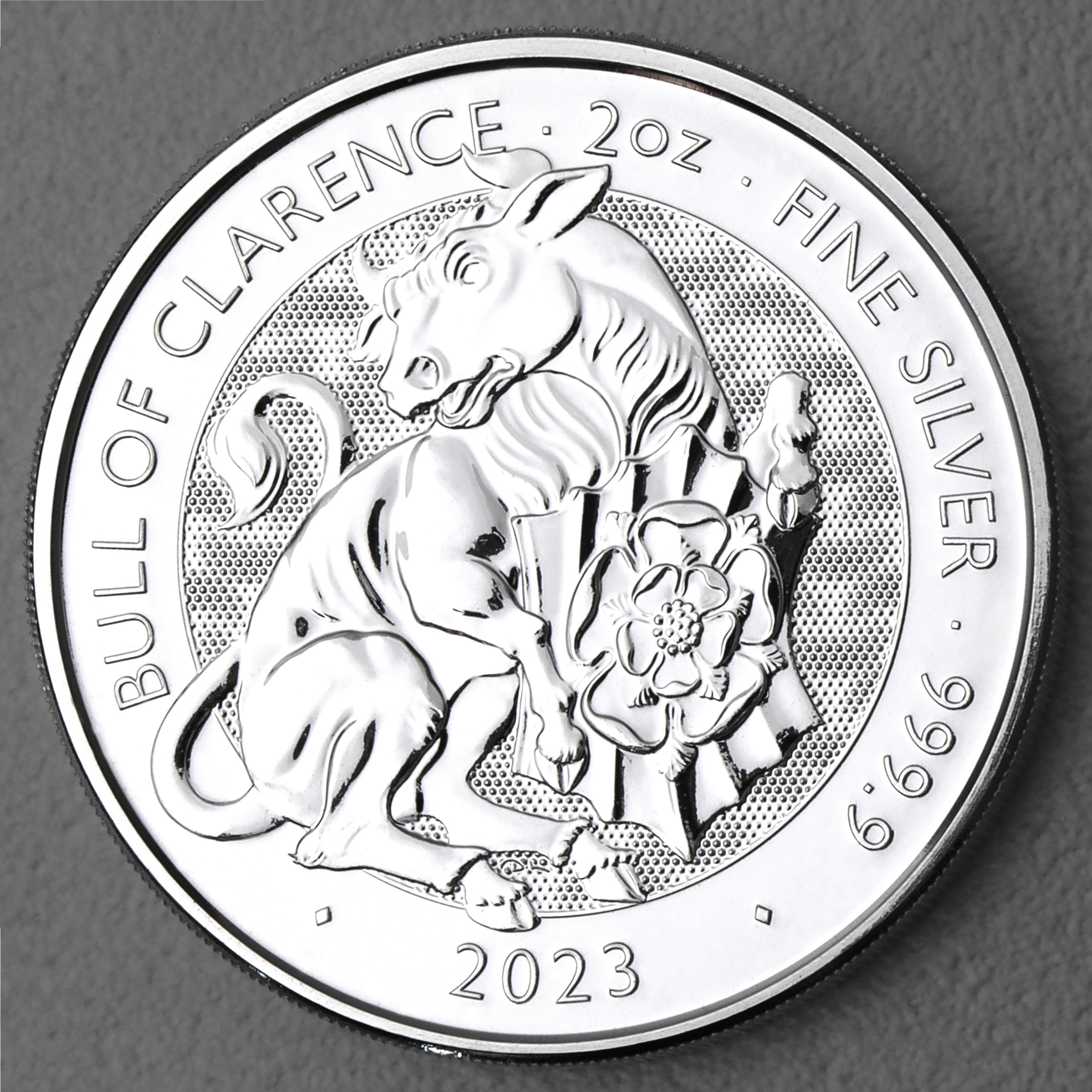 Silbermünze 2oz "Bull of Clarence" 2023 Royal Tudor Beasts 19% (Großbritannien) - Hauptansicht