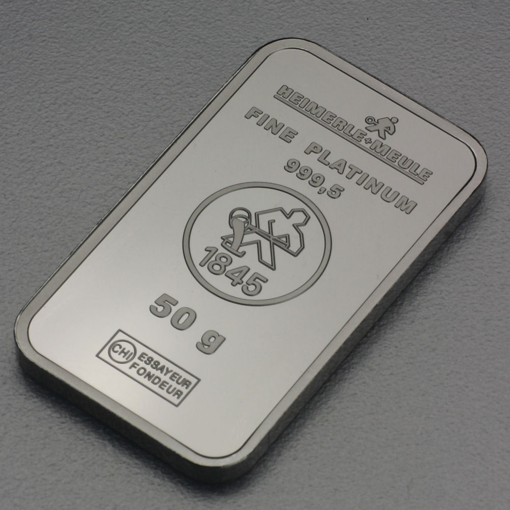 Platinbarren 50g  Heimerle+Meule - Hauptansicht