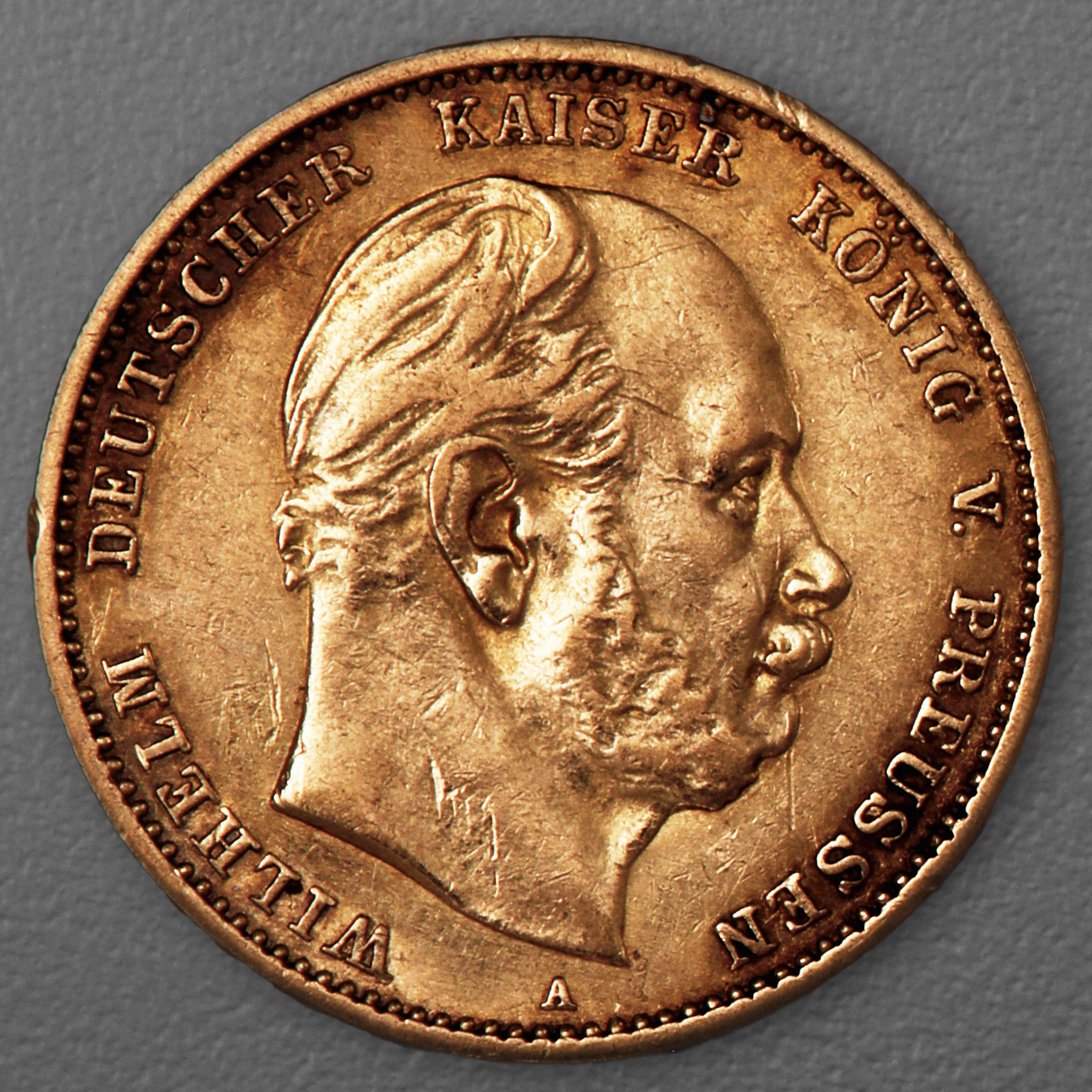 Goldmünze 10 Mark "Wilhelm I." 1880-A J.245 (Preußen) - Hauptansicht