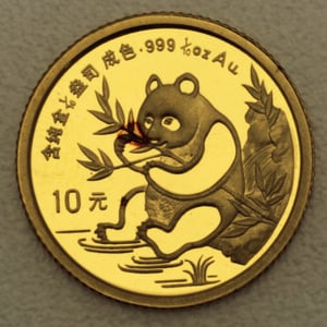 Goldmünze 1/10oz "Panda" 1991 (China) - Hauptansicht