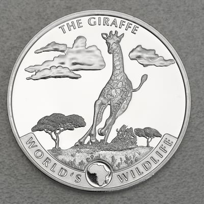 Silbermünze 1oz "Giraffe" 2019 World s Wildlife (Kongo) - Miniaturansicht 1