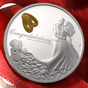 Silbermünze 1oz "Wedding" 2024 (PP/koloriert) (Australien) - Miniaturansicht 5