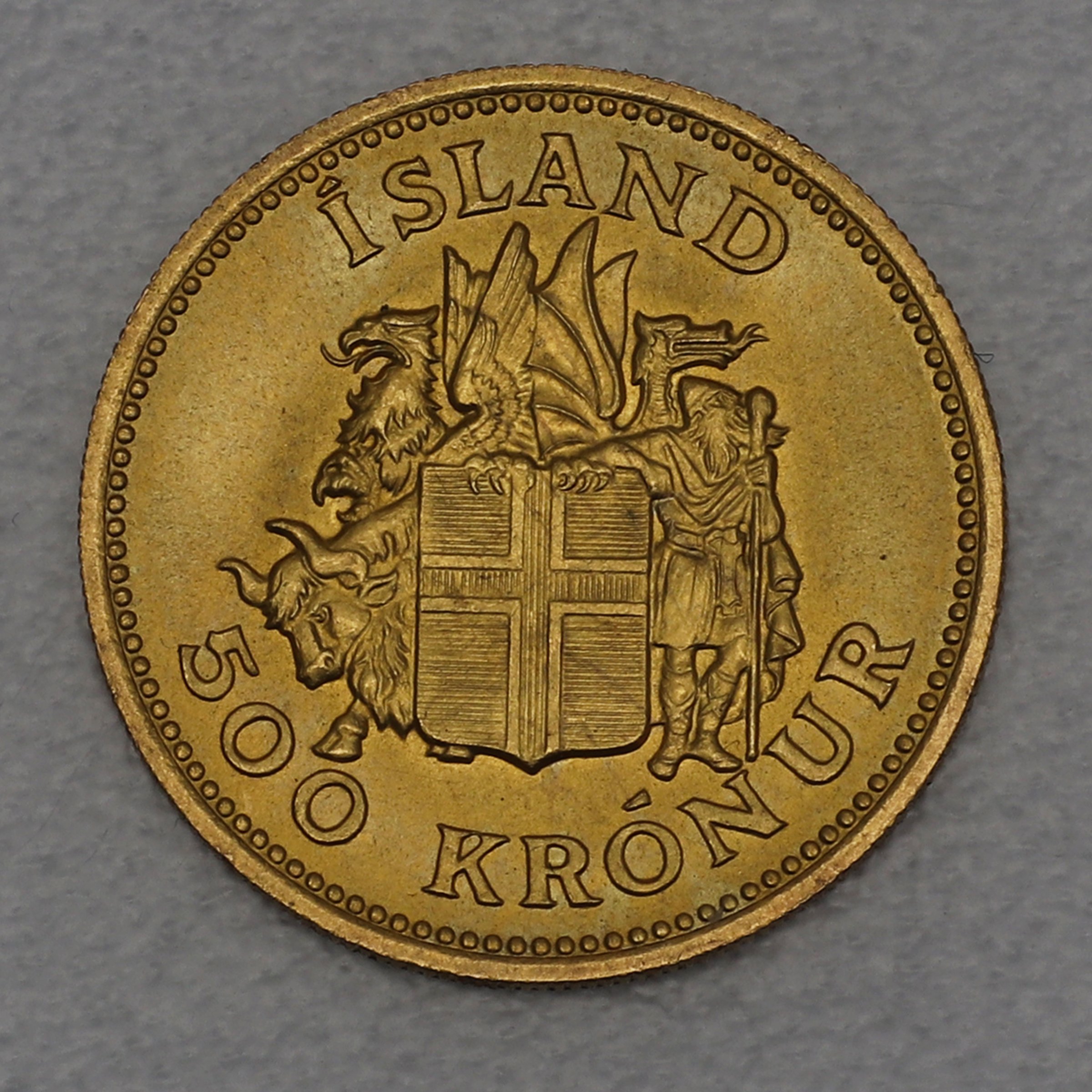 Goldmünze 500 Kronur 1961 (Island) - Detailansicht 1