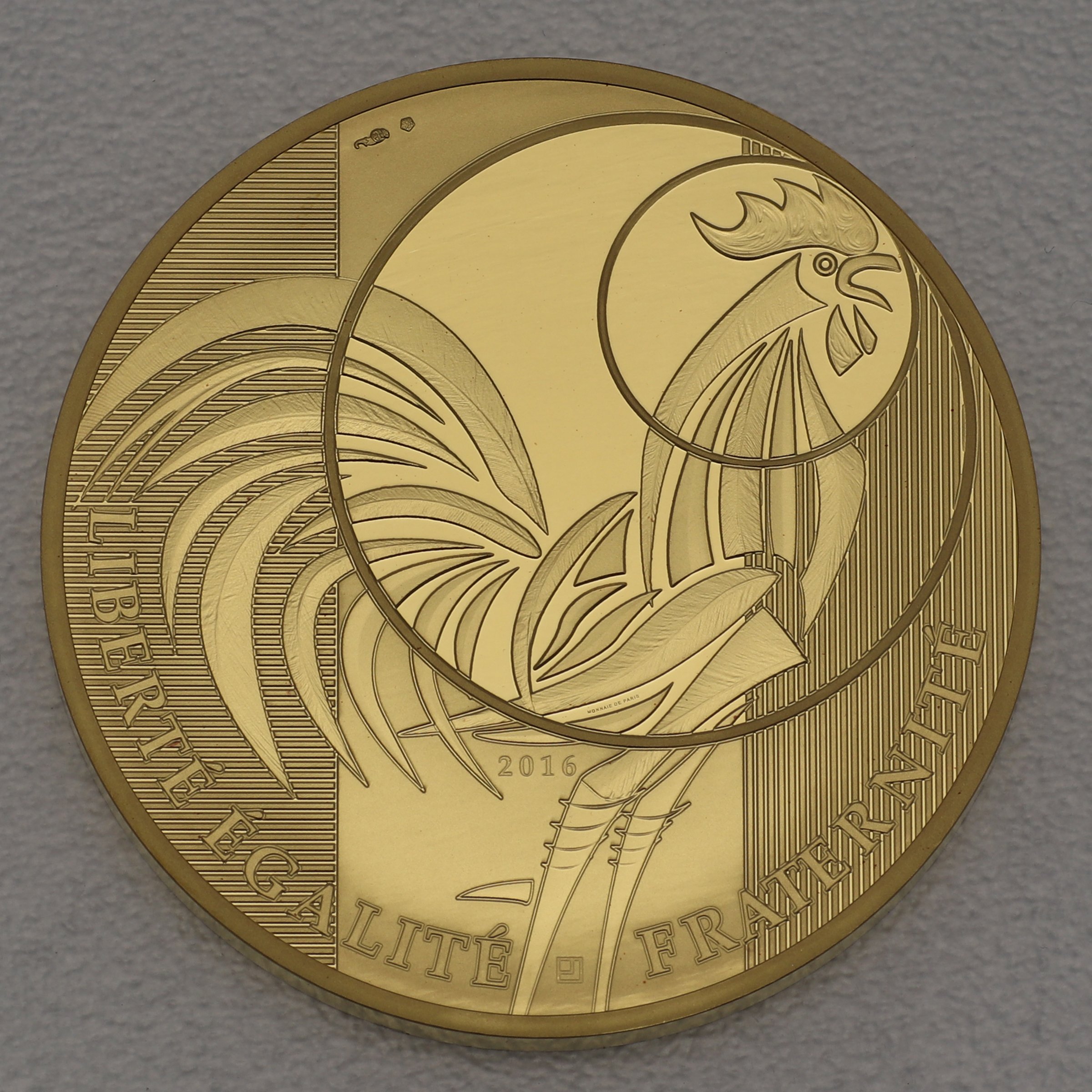 Goldmünze 5000 Euro "Der Hahn" 2016 (Frankreich) - Hauptansicht