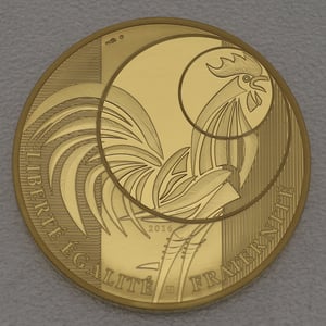 Goldmünze 5000 Euro "Der Hahn" 2016 (Frankreich) - Miniaturansicht 1