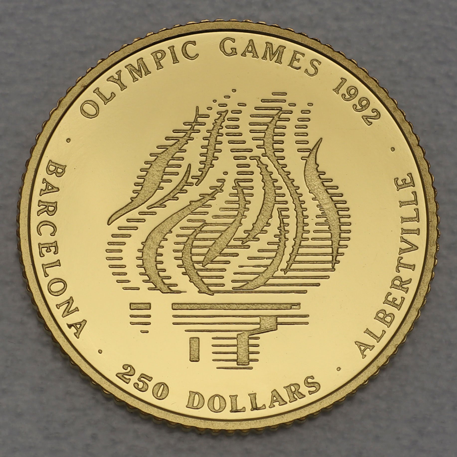 Goldmünze 1/4oz "Olympic Flame" 1990 Olympic Games 1992 (Cook Islands) - Hauptansicht