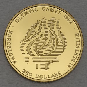 Goldmünze 1/4oz "Olympic Flame" 1990 Olympic Games 1992 (Cook Islands) - Hauptansicht